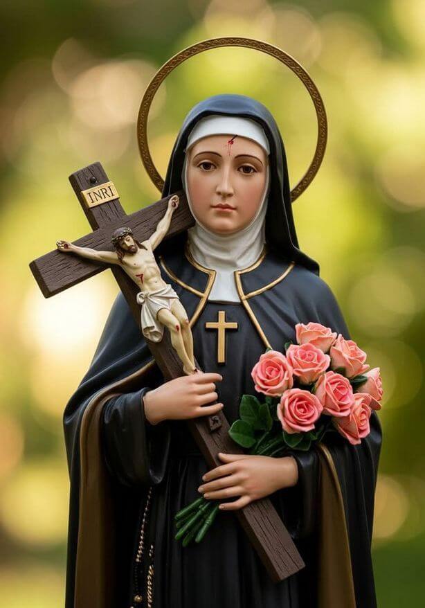 Beautiful statue portrait of Saint Rita